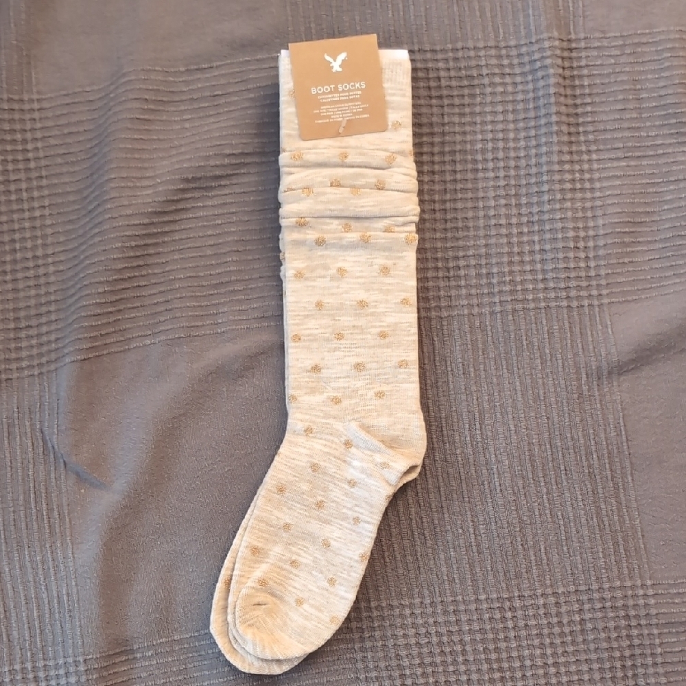 American Eagle Outfitters Cream Boot Socks